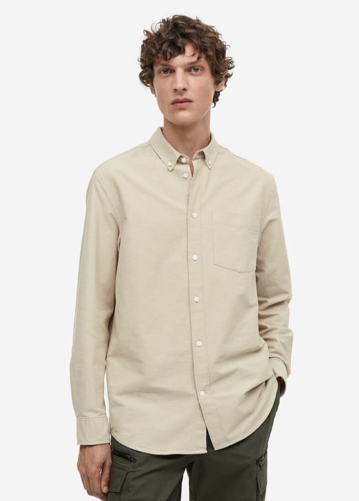 Wool-Blend Long Coat — Beige