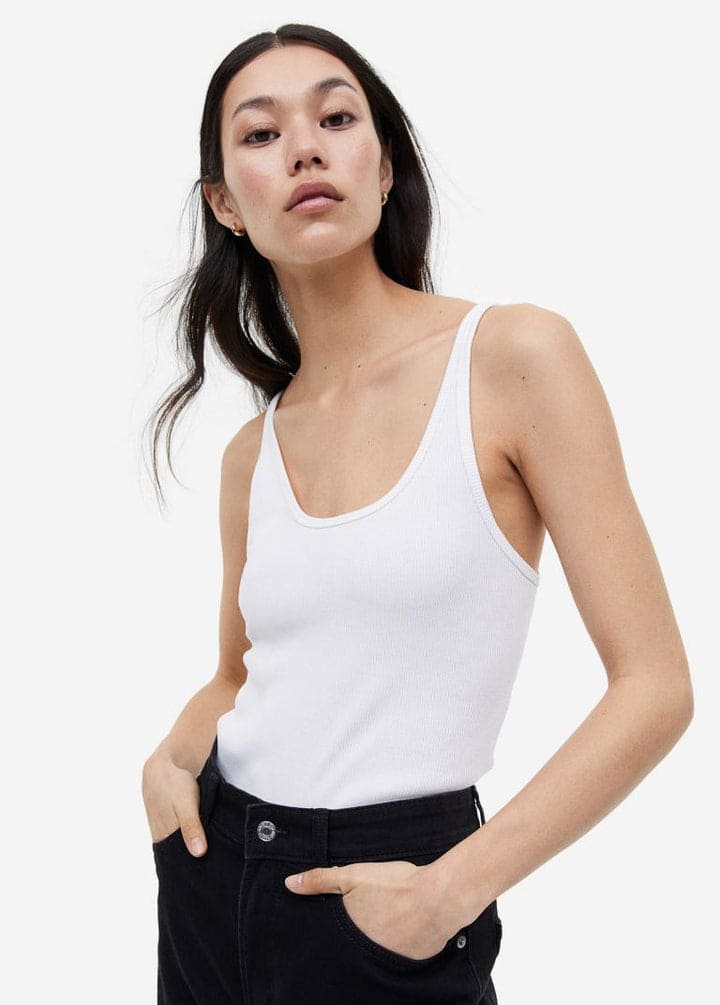 Ribbed Tank Top — White